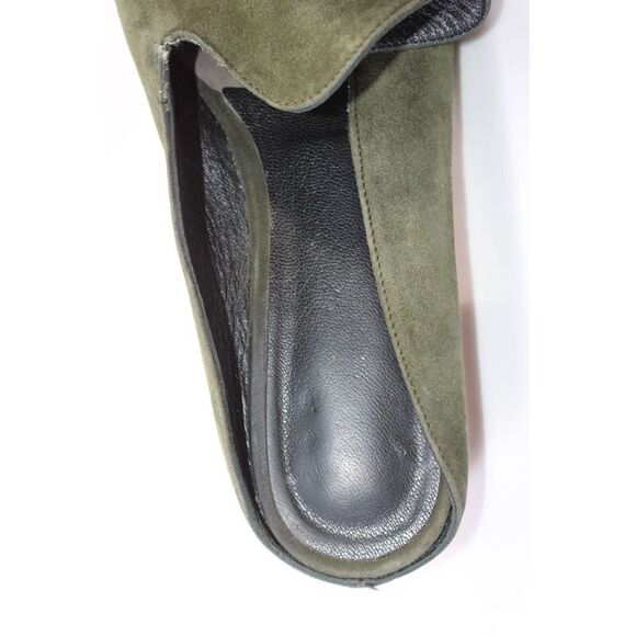 Robert Clergerie Womens Suede Slide On Mules Flats Olive Green Size 37.5 7.5 - Picture 5 of 7